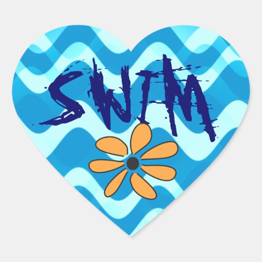SWIM Flower Hart Sticker (Voorkant)