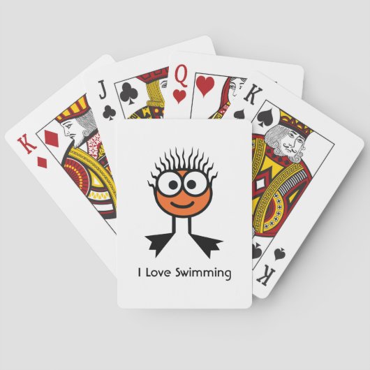 Swim Freak-speelkaarten (oranje) Pokerkaarten (Achterkant)