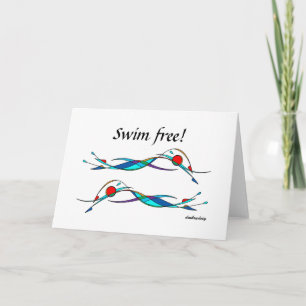 Swim Free Duo Abstracte Freestyle-zwemkaart Kaart
