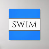 SWIM Fun Sportieve Helder Blauw Witte Zomer Strepe Canvas Afdruk (Voorkant)