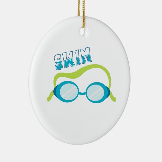 Swim Goggles Keramisch Ornament (Rechts)