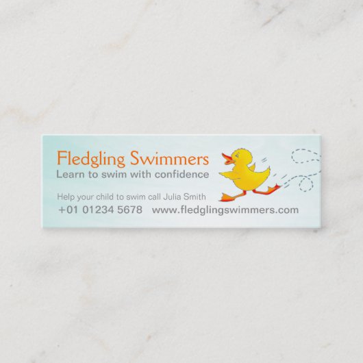 Swim-instructeur skinny-visitekaartje mini visitekaartje (Voorkant)
