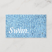 Swim Instructor Blue Water Typografie Visitekaartje (Voorkant)