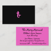 Swim Instructor_Pink Mermaid Biz Card voor kindere Visitekaartje (Voorkant / Achterkant)