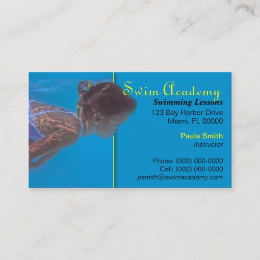 Swim Instructor Visitekaartje (Voorkant)