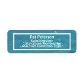 Swim Instructor Water Polo Dive Pool Sjabloon Etiket (Voorkant)