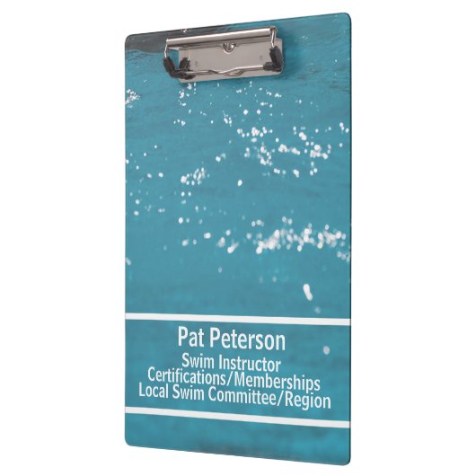Swim Instructor Water Polo Dive Pool Sjabloon Klembord (Links)