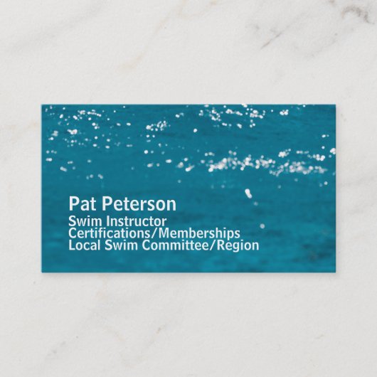 Swim Instructor Water Polo Dive Pool Sjabloon Visitekaartje (Voorkant)
