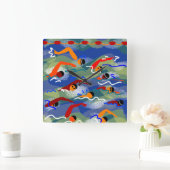 Swim-klok in open water vierkante klok (Huis)