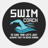 Swim-leraar zwemcoach ronde sticker (Voorkant)