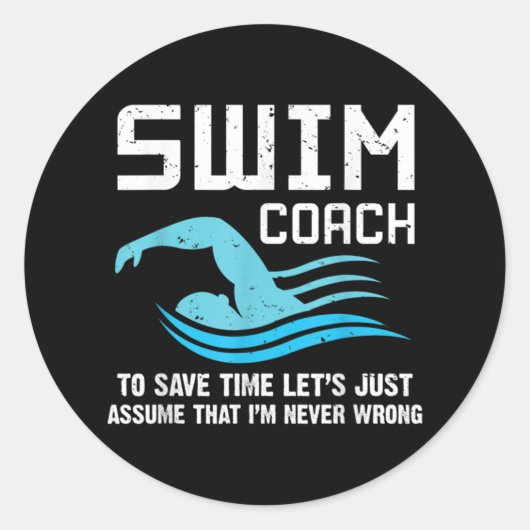 Swim-leraar zwemcoach ronde sticker (Voorkant)