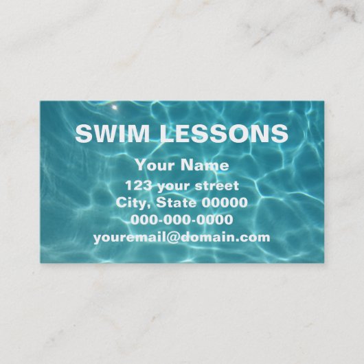 Swim Lessons Visitekaartje (Voorkant)