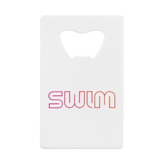 Swim, leuk design creditkaart flessenopener (Voorkant)