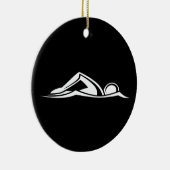 Swim Logo Ornament met naam Black (Rechts)