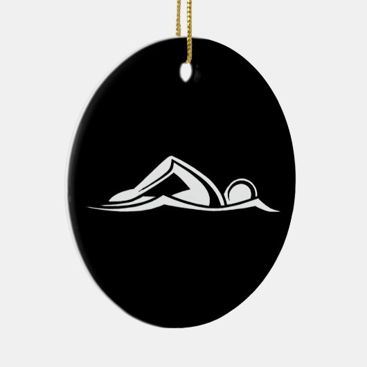 Swim Logo Ornament met naam Black (Rechts)