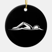 Swim Logo Ornament met naam Black (Voorkant)