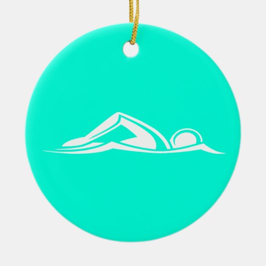 Swim Logo Ornament Turquoise (Voorkant)