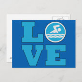 Swim Love for Competitiveness Swmers of Coaches Briefkaart (Voorkant / Achterkant)