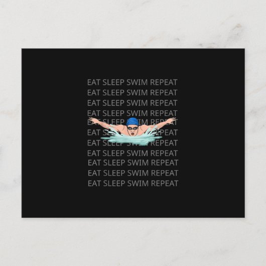 Swim Love Funny Swimming Boy Sport Aankondigingskaart (Voorkant)