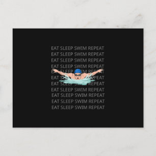Swim Love Funny Swimming Boy Sport Briefkaart
