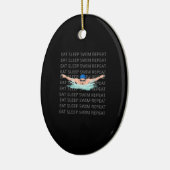 Swim Love Funny Swimming Boy Sport Keramisch Ornament (Links)