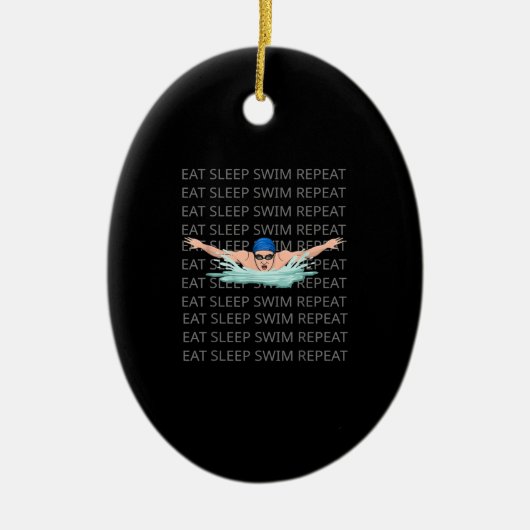 Swim Love Funny Swimming Boy Sport Keramisch Ornament (Voorkant)
