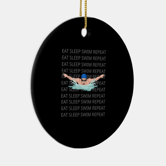 Swim Love Funny Swimming Boy Sport Keramisch Ornament (Rechts)