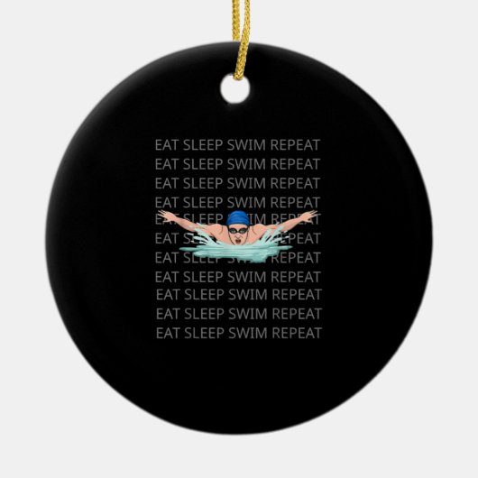 Swim Love Funny Swimming Boy Sport Keramisch Ornament (Voorkant)