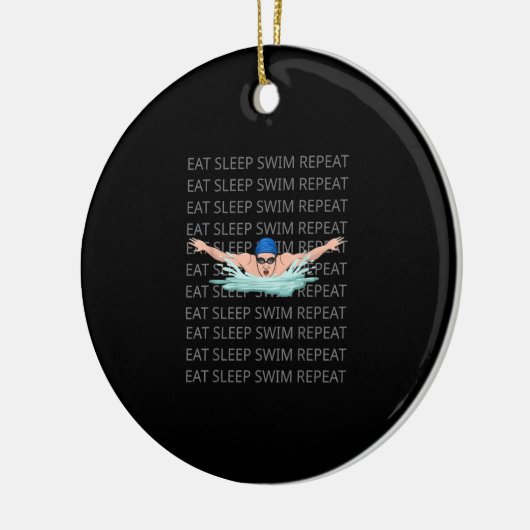 Swim Love Funny Swimming Boy Sport Keramisch Ornament (Links)