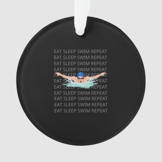 Swim Love Funny Swimming Boy Sport Ornament (voorkant)
