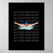 Swim Love Funny Swimming Boy Sport Poster (Voorkant)
