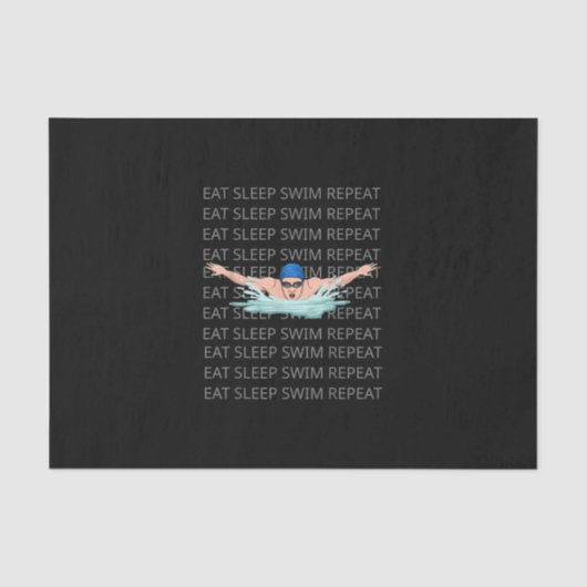Swim Love Funny Swimming Boy Sport Tissuepapier (Voorkant)