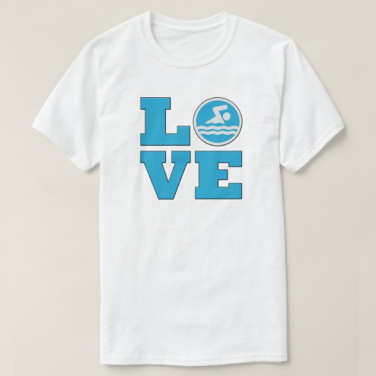 Swim Love Mannen T-shirt voor zwemmers (Design voorkant)