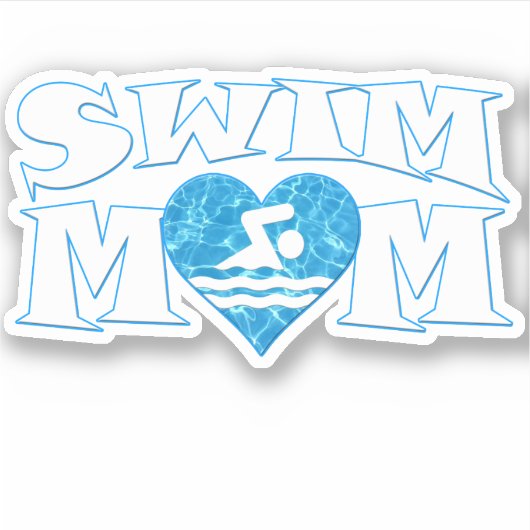Swim Mam Cute Swimming and Diving Team Mam Contour Sticker (Voorkant)