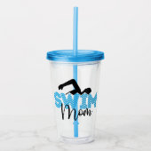 Swim Mam Modern Typografie Sport Acryl Drinkbeker (Voorkant)