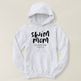 Swim mam trendy black type gepersonaliseerd hoodie
