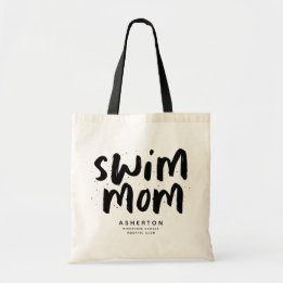 Swim mam trendy zwarte type gepersonaliseerde canv tote bag
