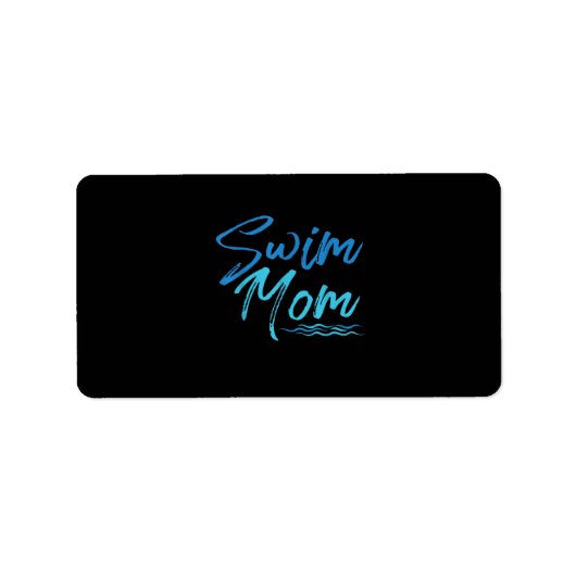 Swim Mam zwemmen Funny Cute Gift Etiket (Voorkant)