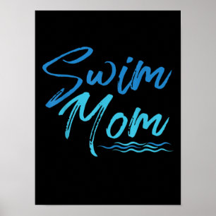 Swim Mam zwemmen Funny Cute Gift Poster