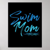 Swim Mam zwemmen Funny Cute Gift Poster (Voorkant)
