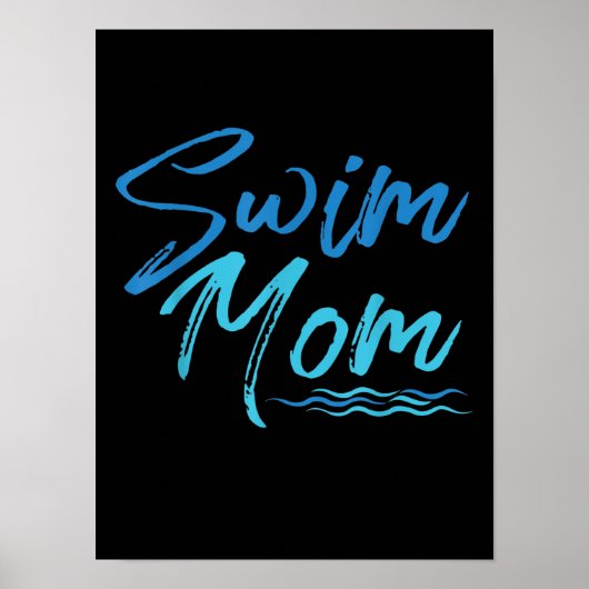 Swim Mam zwemmen Funny Cute Gift Poster (Voorkant)