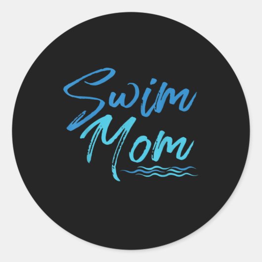 Swim Mam zwemmen Funny Cute Gift Ronde Sticker (Voorkant)