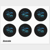 Swim Mam zwemmen Funny Cute Gift Ronde Sticker (Vel)