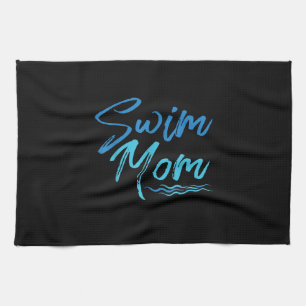 Swim Mam zwemmen Funny Cute Gift Theedoek