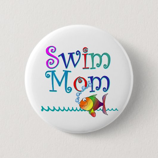 Swim mama ronde button 5,7 cm (Voorkant)