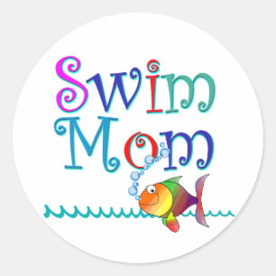 Swim mama ronde sticker