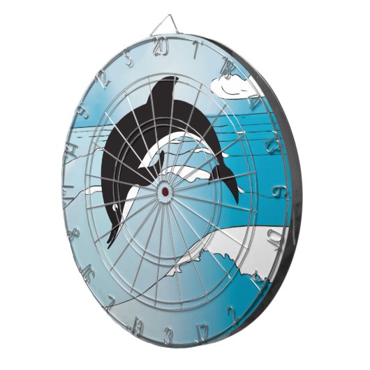 Swim met dolfijnen dartbord (Voorkant Rechts)