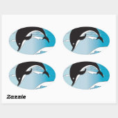Swim met dolfijnen ovale sticker (Vel)