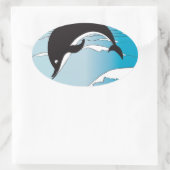 Swim met dolfijnen ovale sticker (Tas)