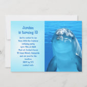 Swim met Dolphins Kids Birthday party Kaart (Voorkant)